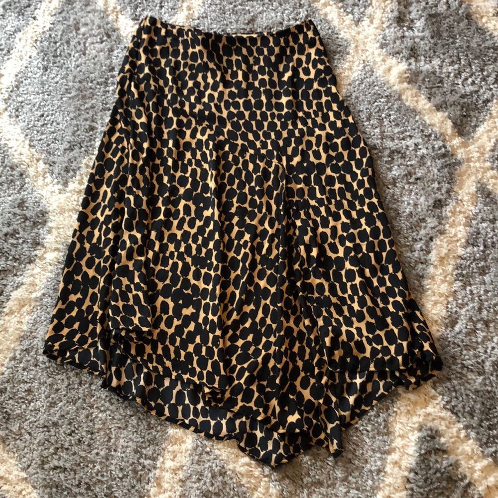 A-line leopard print skirt